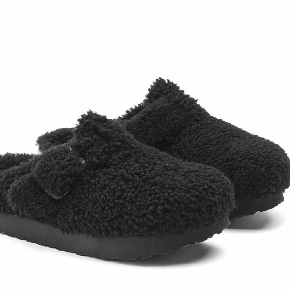 Birkenstock Boston Shearling Black Suede Clog Size 37 US 6 6.5 - Picture 9 of 15